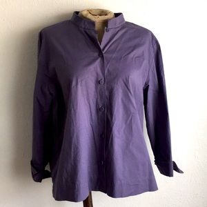 Eileen Fisher grape faded Cotton blouse L